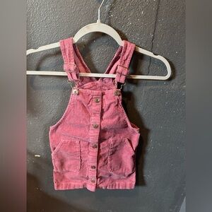 OshKosh B'gosh Rose Pink Corduroy Overall Dress Size 4T